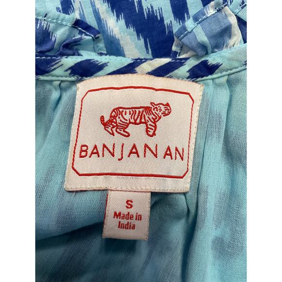 Banjanan 'Poppy' Blue Cotton Midi Dress Size S - Picture 4 of 5